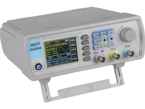 Joy-it JDS6600-LITE funksjonsgenerator nettdrevet 15 MHz - 0,01 µHz 2-kanals trekant, firkant, signal, sinus, Lorentz-kurve, vilkårlig, puls, støy (J