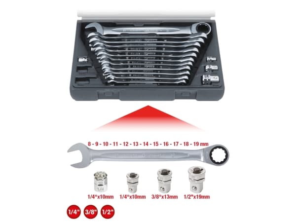 KS Tools 503.4266, Krom-vanadium-stål, 72 stk, DIN 3113, ISO 3318, DIN 3120, ISO 1174, 16 stk, 1,73 kg
