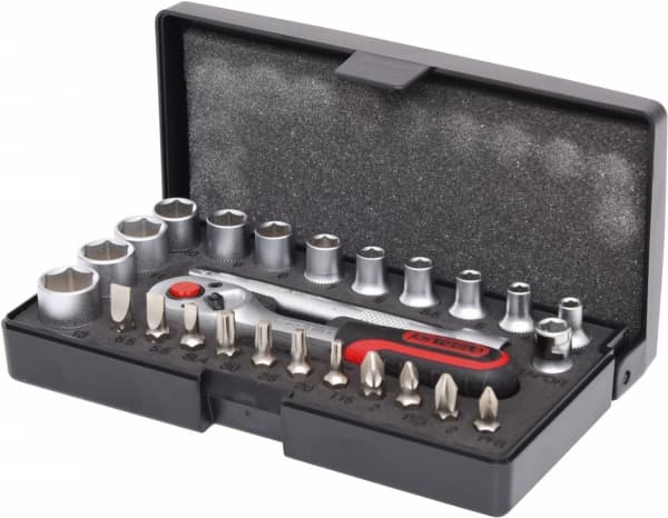 KS Tools 917.0626, Støpselsett, 1/4", Imperisk, 26 hoder, 1/4", Kromvanadiumstål