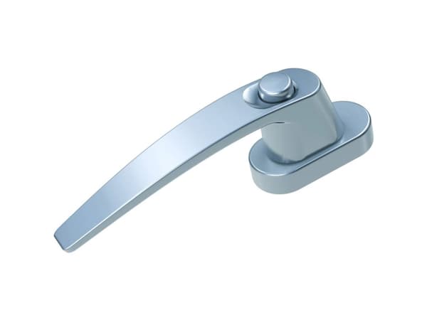 BASI 7554-0010, Fönsterhandtag, Silver, Gjuten aluminium, Monokromatiskt