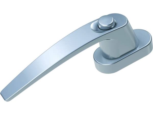 BASI 7554-0010, Fönsterhandtag, Silver, Gjuten aluminium, Monokromatiskt