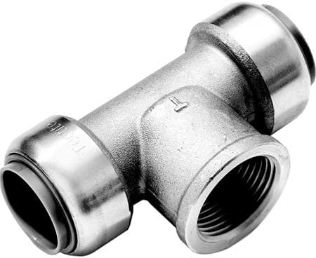 Roth tee rustfri stål 22 mm x 12" x 22 mm