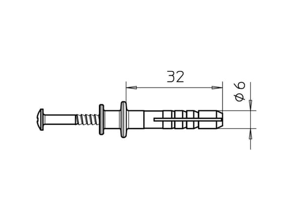 OBO Bettermann 910 DF 6x35 Dobbeltflangedyvel 35 mm 2347407 100 kpl Bettermann 910 DF 6x35 Dobbeltflangedyvel 35 mm 2347407 100 kpl