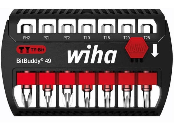 Wiha 42117 Bitsæt 7 dele Krydskærv Phillips, Krydskærv Pozidriv, Indvendig-TORX