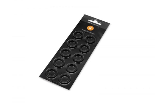 EK Water Blocks EK-Quantum Torque Color Ring 10-Pack STC 12/16, Fixeringsring för vridmoment, Svart, 1/4", 10 styck, Slovenien