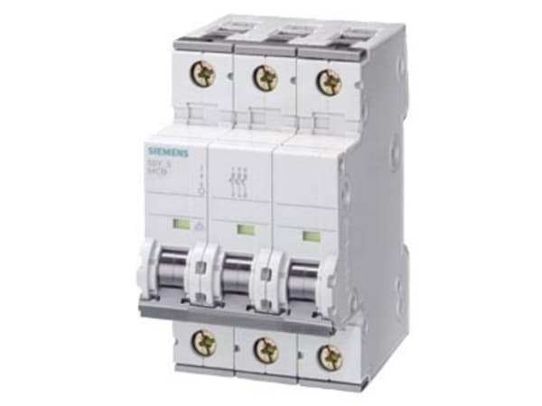 SIEMENS Katkaisija C 50A, 3-napainenC-ominaisuus10kA oikosulkukapasiteetti400AC, 60VDC, 54 mm leveä