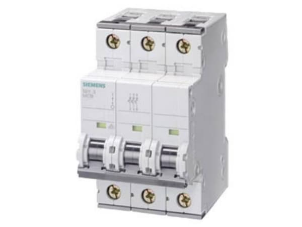SIEMENS Katkaisija C 50A, 3-napainenC-ominaisuus10kA oikosulkukapasiteetti400AC, 60VDC, 54 mm leveä