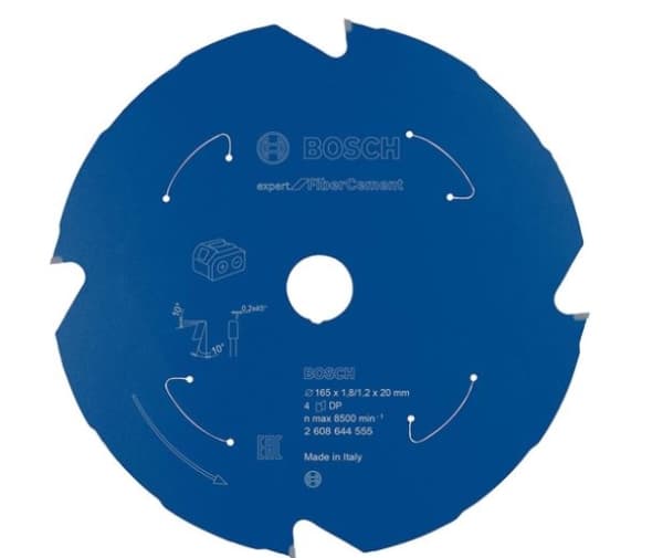 Bosch ROUND SAVKL EXP ACCU FIBERCEM 165X20MM 4T 4T