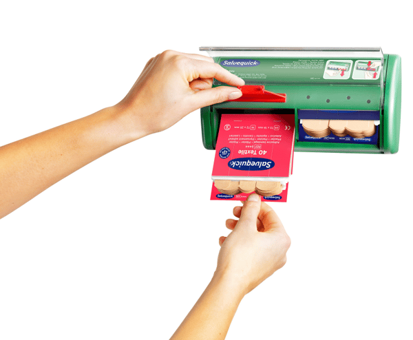 Salvequick Plasterdispenser - inkl. tekstil- og plastplastre