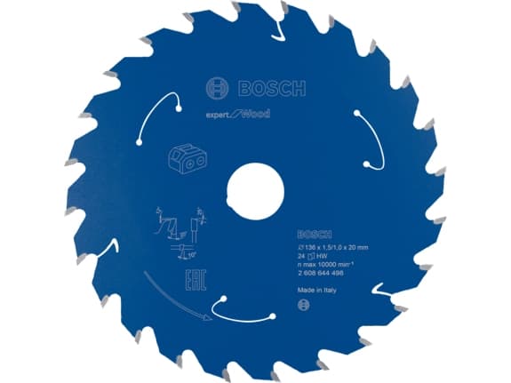Bosch 2 608 644 498, Lehtipuu, Pehmeä puu, 13,6 cm, 2 cm, 1 mm, 10000 RPM, 1,5 mm