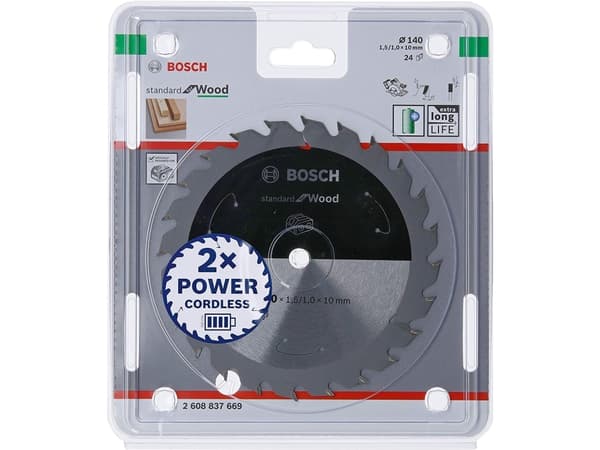 Bosch Standard for Wood - Sirkelformet sagblad - for tre - 140 mm - 24 tenner