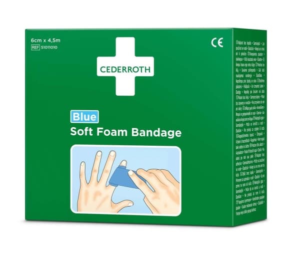 Cederroth Soft Foam Bandage Blå 6 cm x 4,5m