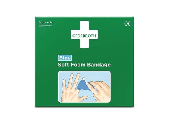 Cederroth Soft Foam Bandage Blå 6 cm x 4,5m