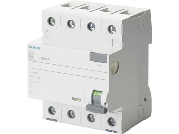 HPFI 4-napainen tyyppi B 63A 30 mA 400VAC korttidsforsinket