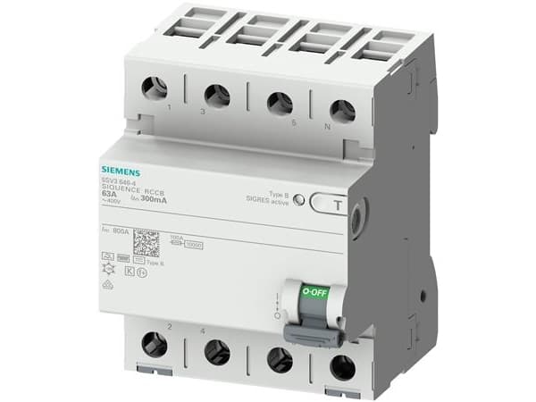HPFI 4-napainen tyyppi B 63A 30 mA 400VAC korttidsforsinket