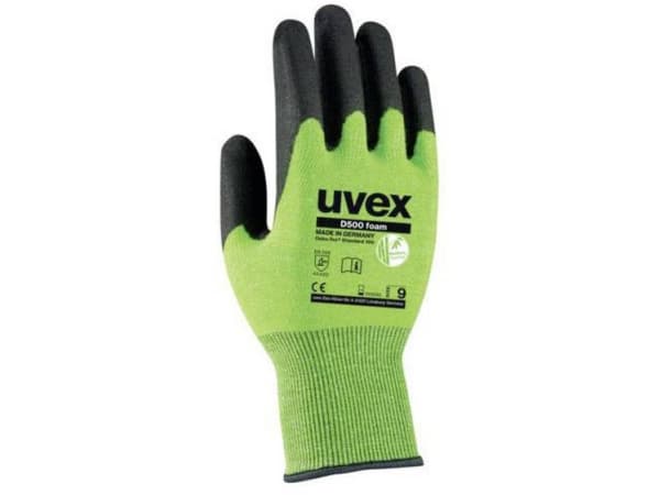 Uvex 60604, Fabrikkhansker, Grønn, Viskose, Polyamid, Stål