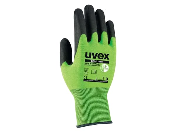 Uvex 60604, Fabrikkhansker, Grønn, Viskose, Polyamid, Stål