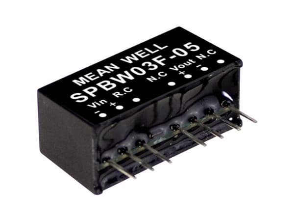 MEAN WELL SPBW03F-15, 3 W, 15 V, 0,2 A, RoHS, 2576 kpl, 2576 pk