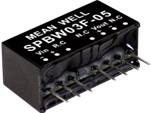 MEAN WELL SPBW03G-15, 18 - 75 V, 3 W, 15 V, 0.2 A, RoHS, 2576 kpl, 2576 pk