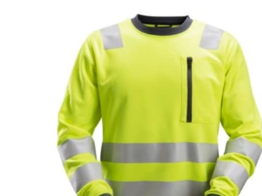 SNICKERS WORKWEAR 8037 AllroundWork High-Vis collegepaita, klasse 2/3 gul, koko L, paksu L