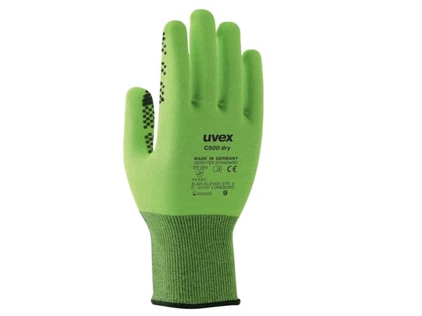 Uvex C500 dry, Grønn, Voksen, Voksen, Unisex, 1 stykker, Polyethylen, Viskose, Polyamid, Fiberglass