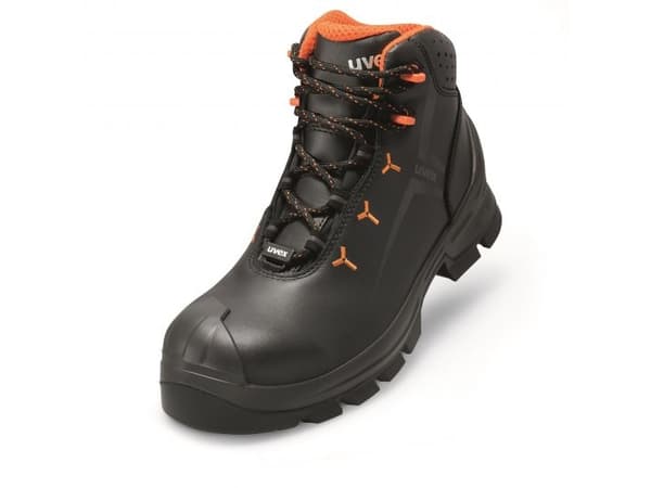Uvex 65232, Unisex, Aikuinen, Turvasaappaat, Musta, Oranssi, ESD, HI, HRO, S3, SRC, Nauhoilla suljettava