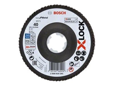 Bosch Best for Metal X571 - Klaffplate - for metall, rustfritt stål - 125 mm - X-LOCK - grovkorn: 40