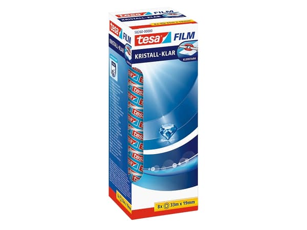 tesa 58260-00000-00-00 Teippi kristallinkirkas läpinäkyvä läpinäkyvä (L x S) 33 m x 19 mm 8 kpl