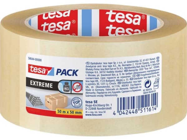 TESA Extreme, Läpinäkyvä, Pakkaaminen, 50 m, 50 mm