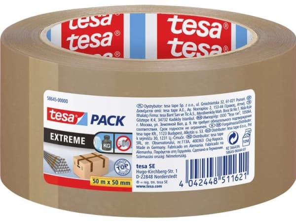tesa EXTREME 58645-00000-00-00 Pakkebånd tesapack® Brun (L x B) 50 m x 50 mm 1 stk 1 stk