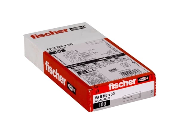 Fischer 48264, Väggplugg, Betong, M6, ETA-07/0135, ETA-07/0142, 30 mm, 8 mm