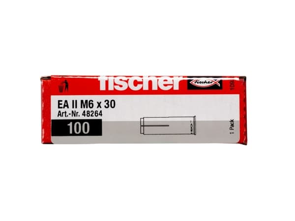 Fischer 48264, Väggplugg, Betong, M6, ETA-07/0135, ETA-07/0142, 30 mm, 8 mm