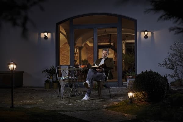 LEDVANCE ENDURA CLASSIC Tradisjon, Utendørs veggbelysning, Sort, Gull, Aluminium, IP44, Entré, Fasade, Gangvei, Terrasse, I
