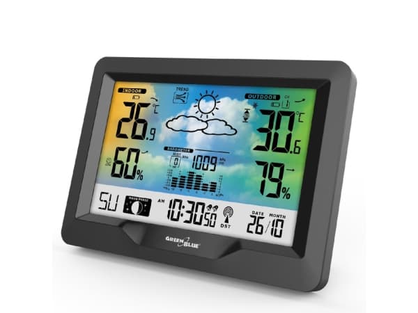 Greenblue 60133, Svart, Inne hygrometer, Inne Termometer, Utendørs Fuktighetsmåler, Utendørs Barometer, Hygrometer, Termometer, Hygrometer, Termomete
