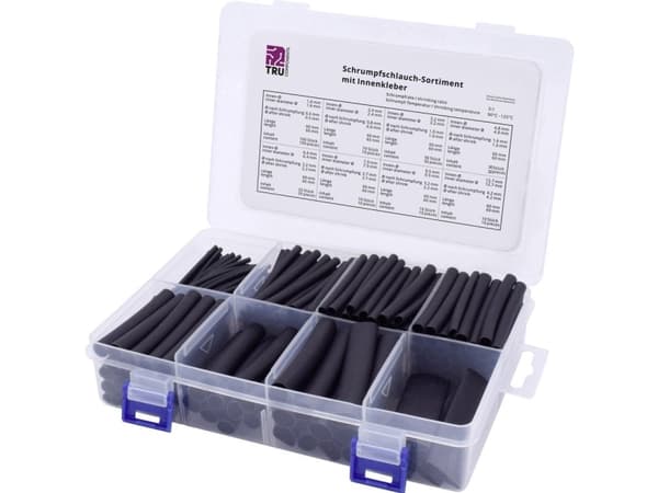 TRU COMPONENTS T1807CA006 Krympeslangesortiment Sort Krympningshastighed:3:1 300 Teile