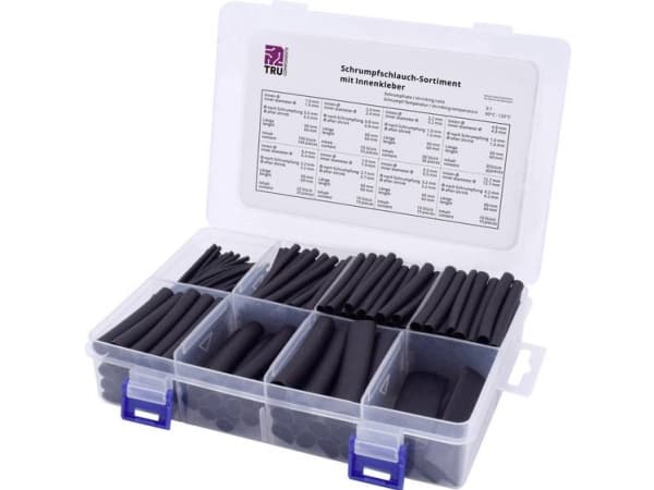 TRU COMPONENTS T1807CA006 Krympeslangesortiment Sort Krympningshastighed:3:1 300 Teile
