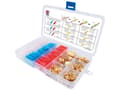 Pikkukuva 2 / 2: TRU COMPONENTS T1809C019 Fladstik sortiment Rød, Blå , Transparent, Messing 320 Teile