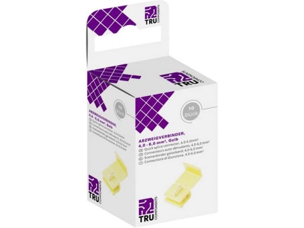 TRU COMPONENTS T1904C105 Forgreningsstik fleksibel: 4-6 mm² stift: 4-6 mm² Poltal: 2 10 stk Gul