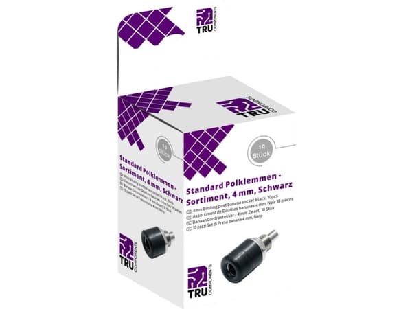 TRU COMPONENTS Laboratoriekopplingssortiment Koppling, infälld vertikal Svart 10 st