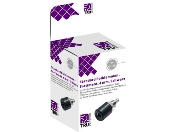 TRU COMPONENTS Laboratoriekopplingssortiment Koppling, infälld vertikal Svart 10 st