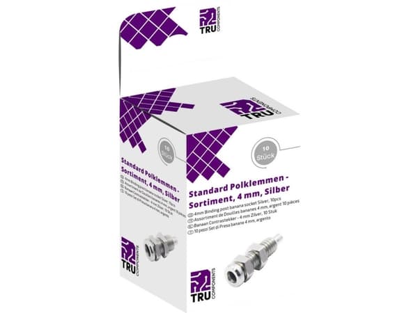 TRU COMPONENTS Laboratoriestik sortiment Tilslutning, indbygning lodret Sølv 10 stk
