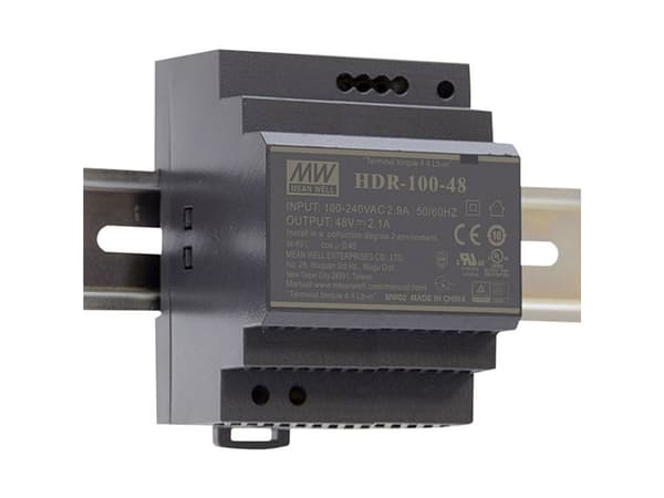 MEAN WELL HDR-100-24N, 85 - 264 V, 100 W, 24 V, RoHS, 70 mm, 54,5 mm