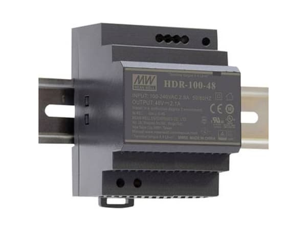 MEAN WELL HDR-100-24N, 85 - 264 V, 100 W, 24 V, RoHS, 70 mm, 54,5 mm
