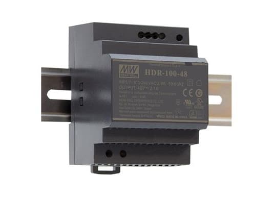 MEAN WELL HDR-100-24N, 85 - 264 V, 100 W, 24 V, RoHS, 70 mm, 54,5 mm