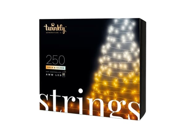 Twinkly Strings Gold Edition 250 LEDs AWW - 20 meter/250 lys
