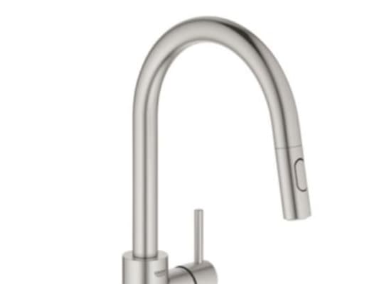 GROHE Concetto, Dra ut, Rustfritt stål, Kran-håndtak, Single/enkelt, Type U, Keramisk