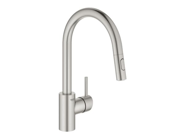 GROHE Concetto, Dra ut, Rustfritt stål, Kran-håndtak, Single/enkelt, Type U, Keramisk