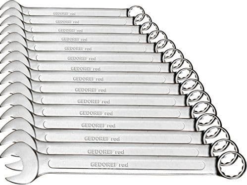 Gedore R09105015, 8,15,22 mm, 7/8,11/32,19/32", Rustfrit stål, Krom-vanadium-stål, Krom, Satin