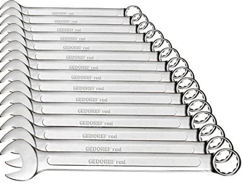 Gedore R09105015, 8,15,22 mm, 7/8,11/32,19/32", Rustfrit stål, Krom-vanadium-stål, Krom, Satin