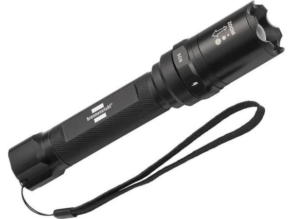 Brennenstuhl 1178600201, Käsikokoinen taskulamppu, Musta, Metalli, Painikkeet, IP44, LED